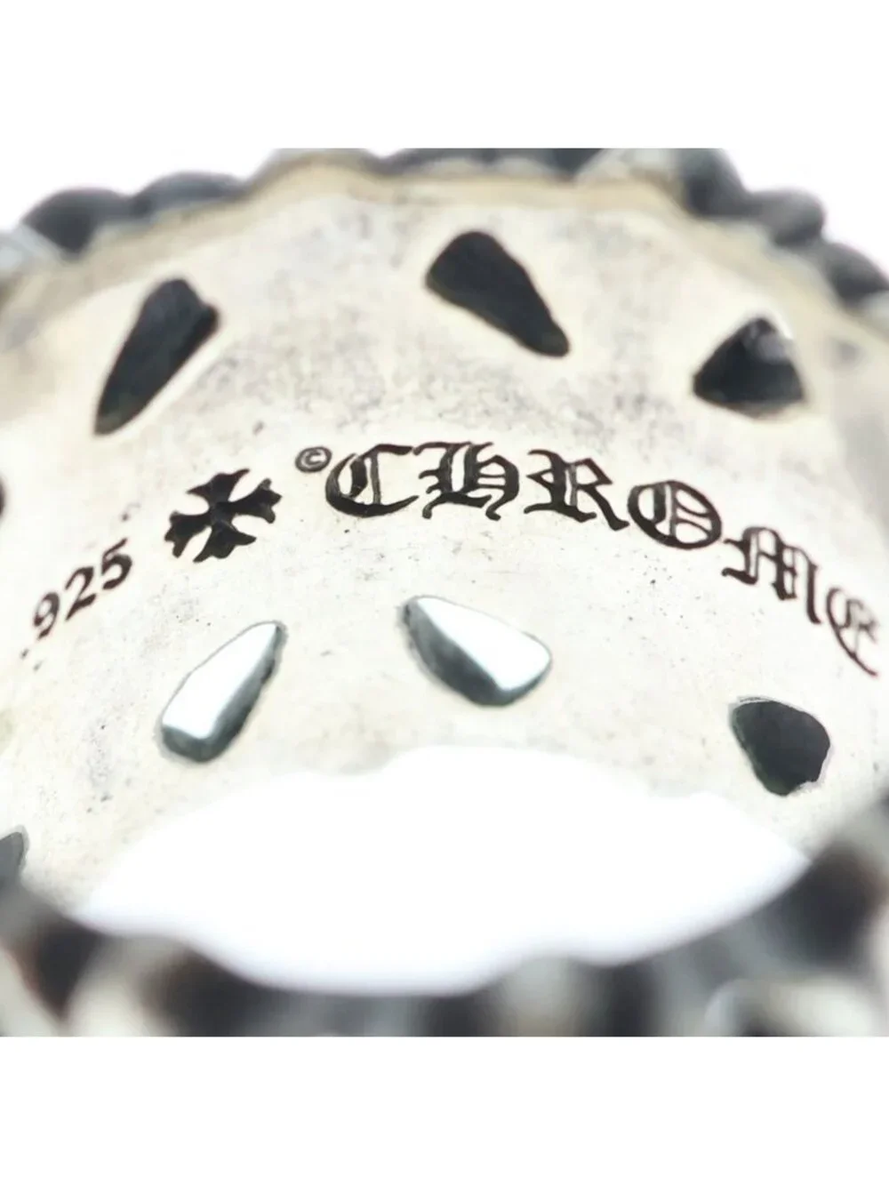 Chrome Hearts Cemetery Black Sling Silver Ring